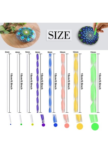 Mandala Süsleyen Araçları 24 Adet Mandala Kaya Boyama Malzemeleri Dahil Olmak Üzere Kaya Sanatı Resim/tırnak Sanatı/çocuk El Sanatları (Yurt Dışından) fırsatları