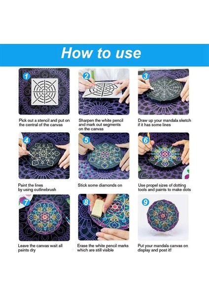 Mandala Süsleyen Araçları 24 Adet Mandala Kaya Boyama Malzemeleri Dahil Olmak Üzere Kaya Sanatı Resim/tırnak Sanatı/çocuk El Sanatları (Yurt Dışından) indirimleri