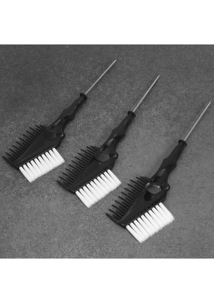 Adet Metal Kuyruk Ucu Saç Boyama Tarak Çift Kullanımlı Yumuşak Naylon Kuaför Saç Boyası Fırçası Kuaförlük Şekillendirici Aracı, Siyah (Yurt Dışından) indirimleri