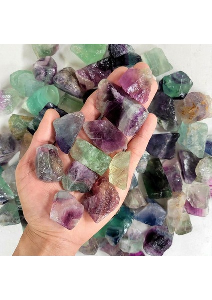 Doğal Ham Gökkuşağı Florit Kristalleri Kaba Taşlar Mineral Şifa Kristalleri Değerli Taşlar Örnekleri Koleksiyon Ev Dekor (Yurt Dışından)