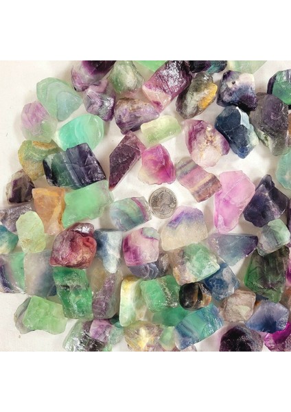 Doğal Ham Gökkuşağı Florit Kristalleri Kaba Taşlar Mineral Şifa Kristalleri Değerli Taşlar Örnekleri Koleksiyon Ev Dekor (Yurt Dışından) fiyatları