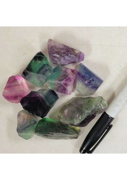 Doğal Ham Gökkuşağı Florit Kristalleri Kaba Taşlar Mineral Şifa Kristalleri Değerli Taşlar Örnekleri Koleksiyon Ev Dekor (Yurt Dışından) modelleri