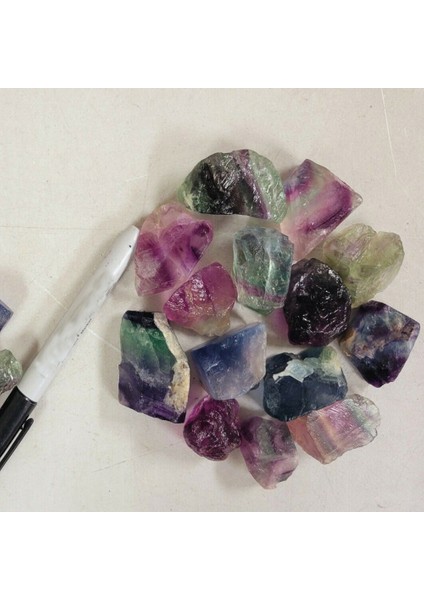 Doğal Ham Gökkuşağı Florit Kristalleri Kaba Taşlar Mineral Şifa Kristalleri Değerli Taşlar Örnekleri Koleksiyon Ev Dekor (Yurt Dışından) fırsatları