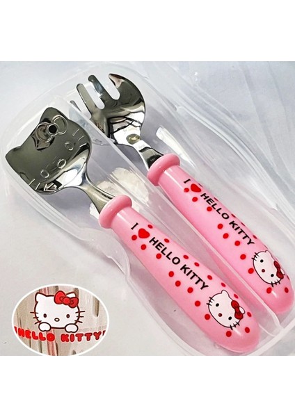 Hello Kitty Kaşık Çatal Seti Kawaii Anime Pembe Yemek Takımı Taşınabilir Sevimli Çorba Salata Araçları Paslanmaz Çelik Kepçe Güzel Kız Hediyeler (Yurt Dışından) fiyatları