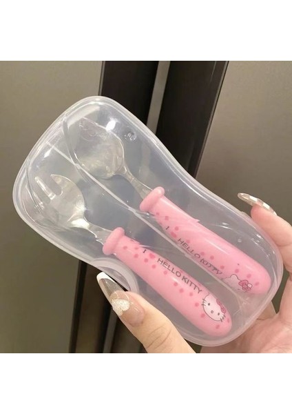 Hello Kitty Kaşık Çatal Seti Kawaii Anime Pembe Yemek Takımı Taşınabilir Sevimli Çorba Salata Araçları Paslanmaz Çelik Kepçe Güzel Kız Hediyeler (Yurt Dışından) indirimleri