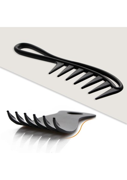 Retro Yağ Kafa Geniş Diş Tarak, Arkaya Bak Tarzı Sakal Tarağı Kolu Büyük Dişler Karışık Saç Kıvırma Tarağı Kuaförlük Aracı (Yurt Dışından) modelleri