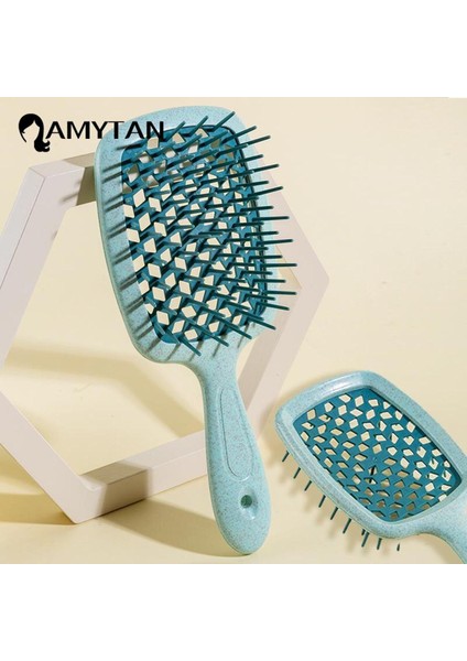 Geniş Dişler Karışık Saç Tarak Kadın Saç Derisi Masaj Tarak Saç Fırçası Oymak Saç Fırçası Ev Salon Kuaförlük Şekillendirici Aracı (Yurt Dışından)