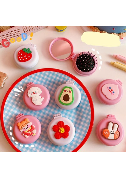 Katlanır Ayna Tarak Taşınabilir Cep Küçük Seyahat Kız Saç Fırçası (Yurt Dışından) fiyatları