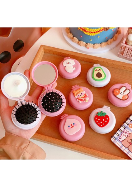 Katlanır Ayna Tarak Taşınabilir Cep Küçük Seyahat Kız Saç Fırçası (Yurt Dışından) modelleri
