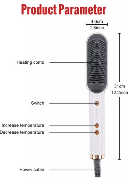 Taşınabilir Erkekler ve Kadınlar Saç Düzleştirme Fırçası Hızlı Isıtma Düzleştirici Tarak Ev ve Seyahat Için Çok Fonksiyonlu Taşınabilir Fırça Şekillendirici Aletler (Yurt Dışından) modelleri