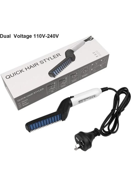 Hızlı Saç ve Sakal Düzleştirici Çok Fonksiyonlu Saç Tarak Fırça Sakal Düzleştirici Saç Düzleştirici Doğrultma Tarak Erkekler Için (Yurt Dışından)