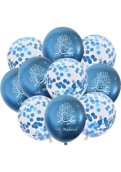 10 Adet Konfeti Lateks Balon Eid Mubarak Krom Balonlar Ramazan Kareem Eid Parti Dekorasyon Müslüman Islam Festivali Malzemeleri (Yurt Dışından) modelleri