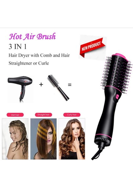100% Yüksek Kalite 3in1 Bir Adım Saç Kurutma Makinesi ve Dolgunlaştırıcı Kuaför Sıcak Hava Şekillendirici Fırça Salon Saç Düzleştirici Pakistan'da (Yurt Dışından)
