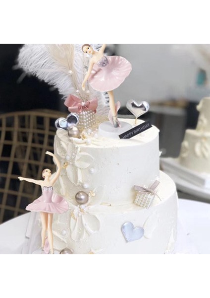 Adet/takım Bale Dans Kız Süsler Kek Topper Doğum Günü Partisi Dekorasyon Taban Kek Dekor ile Zarif Süsler (Yurt Dışından) fırsatları