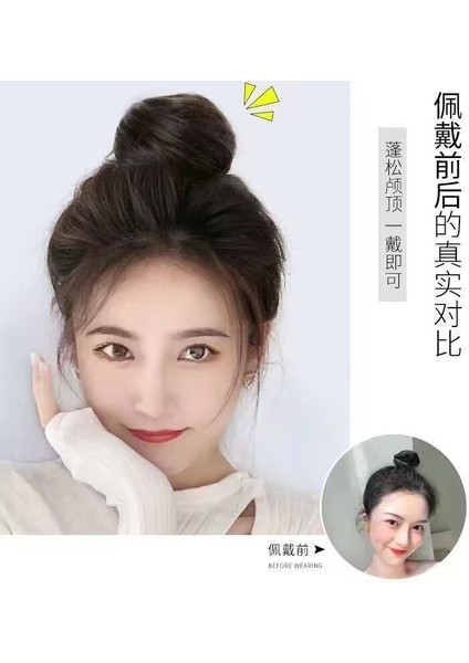 Gerçek Saç Bandı Bun Peruk Kadın Antik Stil Chignon Doğal Saç Bandı Tam Gerçek Insan Saç Tomurcuk Kabarık (Yurt Dışından) modelleri