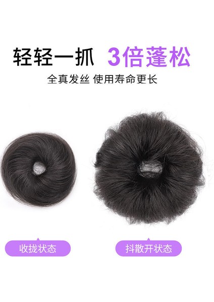 Gerçek Saç Bandı Bun Peruk Kadın Antik Stil Chignon Doğal Saç Bandı Tam Gerçek Insan Saç Tomurcuk Kabarık (Yurt Dışından) fırsatları