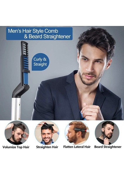 Erkek Saç Düzleştirici Düzleştirici Düzleştirici Çok Fonksiyonlu Saç Tarak Fırça Hızlı Sakal Düzleştirici Isıtmalı Saç Tarak Şekillendirici (Yurt Dışından) fiyatları
