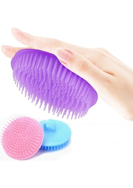 Yumuşak Silikon Şampuan Fırça Başlığı Masaj Fırçası Kişisel Bakım Banyo Ürünleri Saç Yıkama Saç Derisine Masaj Tarak (Yurt Dışından)