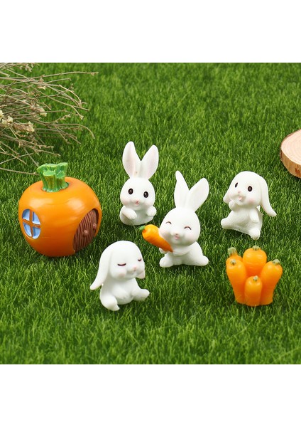 Adet Paskalya Tavşanı Havuç Minyatür Bahçe Dekor Mini Tavşan Paskalya Kek Dekor (Yurt Dışından) fiyatları