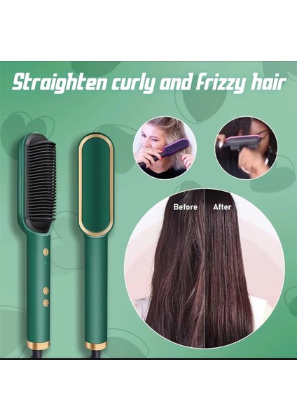 (Orijinal) 909 Fırça Kızlar Için Saç Düzleştirici Fırçası Tarak Stili / Saç Şekillendirici Saç Tarak Fırçası, Sıcaklık Ayarlı 130 °c Ila 200°C 0G28 (Yurt Dışından)