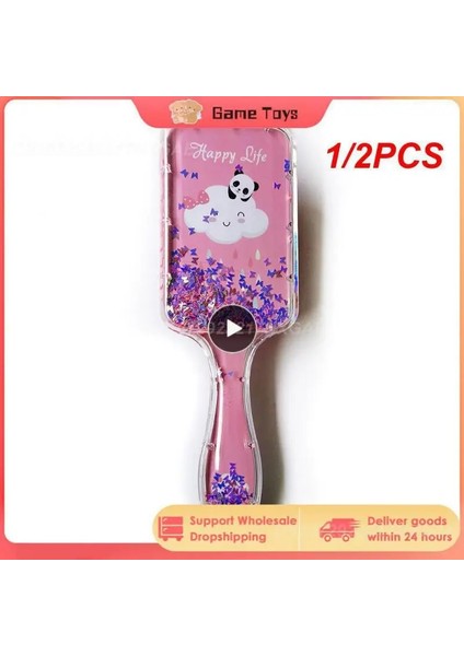 1/2 Adet Karikatür Gökkuşağı Panda Saç Fırçası Hava Yastığı Bebek Tarak Şeffaf Masaj Tarak Plastik Dolaşık Açıcı Saç Fırçası (Yurt Dışından)