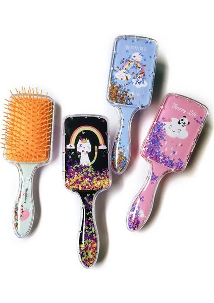 1/2 Adet Karikatür Gökkuşağı Panda Saç Fırçası Hava Yastığı Bebek Tarak Şeffaf Masaj Tarak Plastik Dolaşık Açıcı Saç Fırçası (Yurt Dışından) modelleri