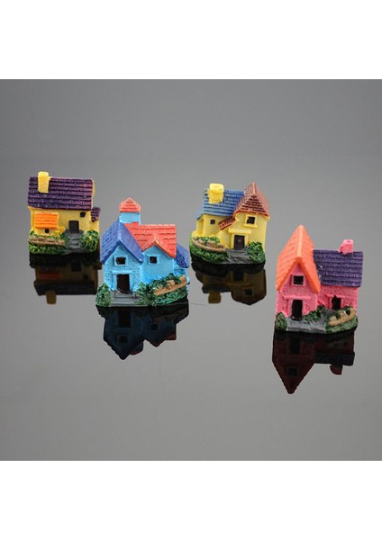 Yapay Mini Minyatür Reçine Ev Zanaat Süsleme Küçük Ev Modeli Dekor (Yurt Dışından)