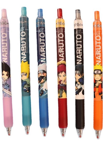 6 Adet/takım Anime One Piece Naruto Aotu Dünya Karikatür Baskı Jel Kalem 0.5mm Siyah Basın Kalemler Erkek Öğrenci Okul Kırtasiye Hediye (Yurt Dışından)
