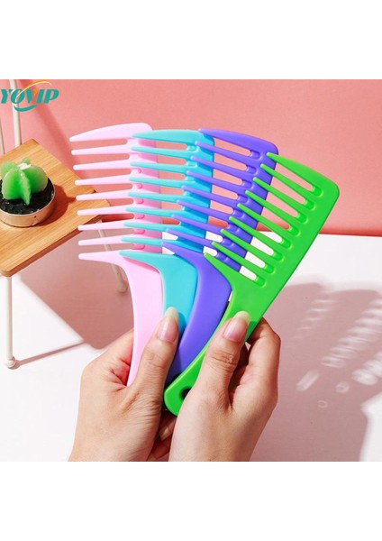 Küçük Büyük Diş Kıvırcık Saç Tarak Yetişkin Kadın Pürüzsüz Saç Tarak Geniş Diş Hiçbir Düğüm Kalınlaşmış Kuaförlük Tarak Şekillendirici Aracı (Yurt Dışından)