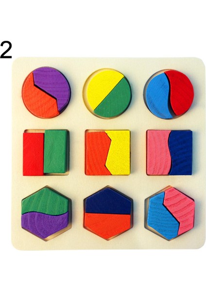 Geometrik Şekil Plaka Çocuk Bulmaca Ahşap Yapboz Bilişsel Eşleştirme Tahtası (Yurt Dışından)