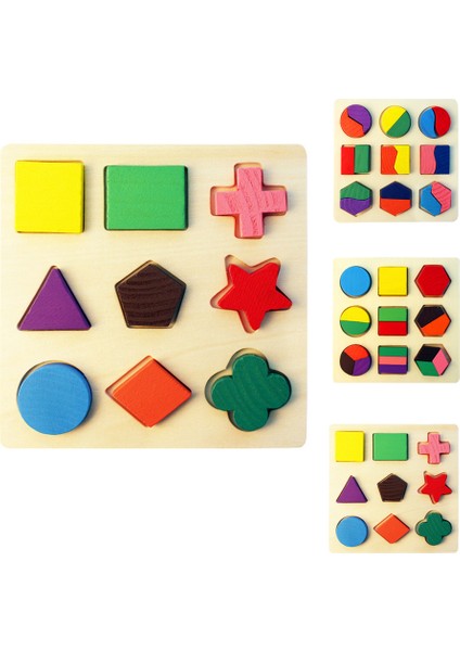 Geometrik Şekil Plaka Çocuk Bulmaca Ahşap Yapboz Bilişsel Eşleştirme Tahtası (Yurt Dışından) indirimleri