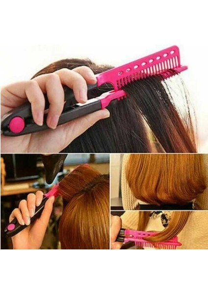 Saç Tarağı - Pembe Saça Şekil Verilmesi Veya Düzleştirilmesi Kolay Akıllı Kendin Yap Aracı, Kullanımı ve Taşıması Kolay Saça Isı Hasarı Vermeden Saçı Düzleştirin (Yurt Dışından)