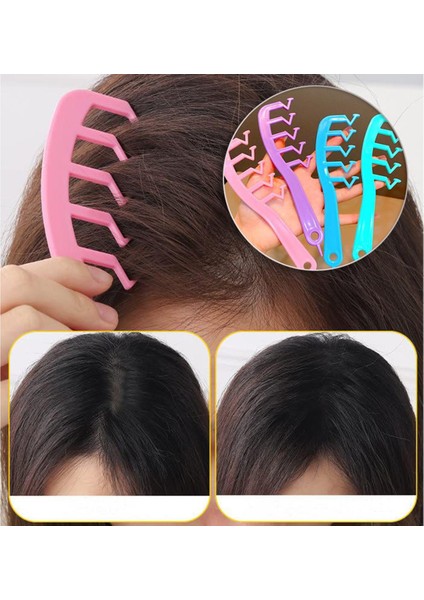 Saç Doğal Kabarık Tarak Z Şeklinde Saç Dikiş Şekillendirici Geniş Diş Taraklar Profesyonel Plastik Saç Şekillendirici Tarak 4 Renk (Yurt Dışından)