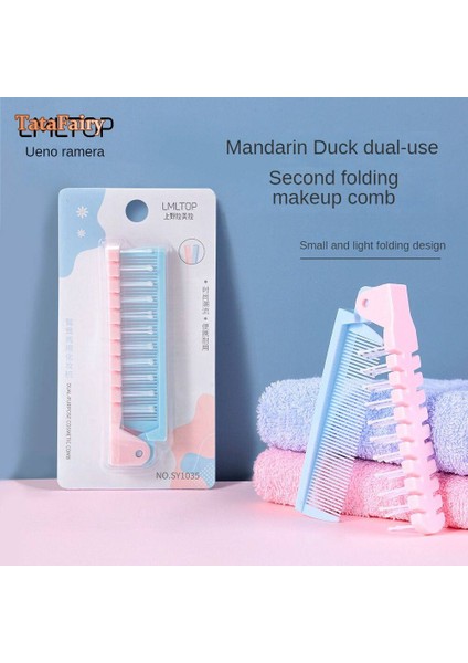 Tattie Lamera Top Katlanır Taşınabilir Saç Tarağı Pürüzsüz ve Tahriş Edilmiş Çift Kafalı Çift Kullanımlı Düz Saç Kıvırcık Tarak Mayıs. (Yurt Dışından)