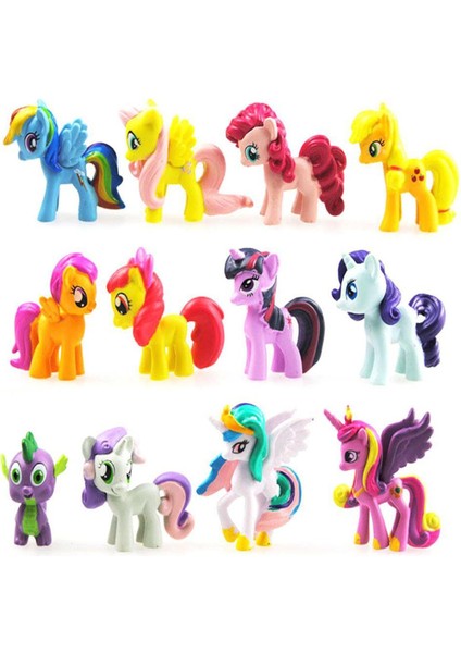 12 Parça My Little Pony Çoklu Oyuncak Figürü Oyuncak 4-5CM/1.57-1.97IN Figürler Playset Dostluk Sihirlidir (Yurt Dışından)
