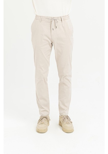Beli Lastikli Arkası Tek Cep Fermuarlı Slim Fit Erkek Pantolon