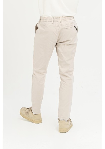 Beli Lastikli Arkası Tek Cep Fermuarlı Slim Fit Erkek Pantolon