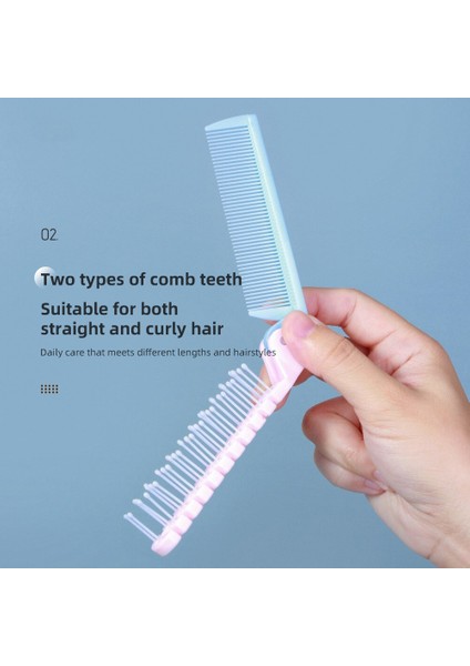 Tattie Lamera Top Katlanır Taşınabilir Saç Tarağı Pürüzsüz ve Tahriş Edilmiş Çift Kafalı Çift Kullanımlı Düz Saç Kıvırcık Tarak Mayıs. (Yurt Dışından) indirimleri