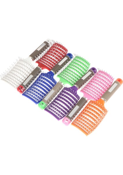 Renkli Kadın Saç Derisi Masaj Tarak Kıl Naylon Saç Fırçası Islak Kıvırcık Detangle Saç Fırçası Salon Kuaförlük Şekillendirici Aracı (Yurt Dışından) fırsatları