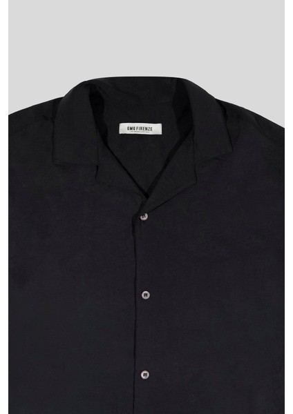 Apaj Yaka Slim Fit Kısa Kollu Erkek Gömlek