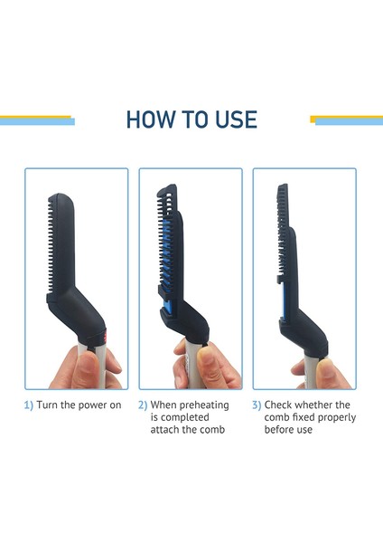 Sakal Saç Düzleştirici Elektrikli Saç ve Sakal Düzleştirici Şekillendirici Aksesuarları Düz Saç Bigudi Şekillendirici Araçları Erkekler Sakal Tarağı (Yurt Dışından) fırsatları