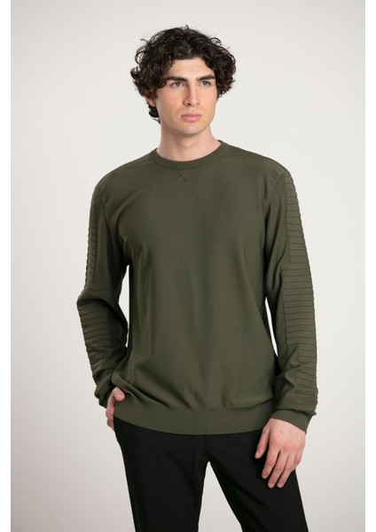 Bisiklet Yaka Slim Fit Basic Erkek Triko Kazak