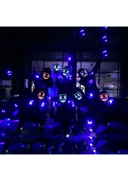 Cadılar Bayramı Dekorasyon LED Maske Light Up Parti Neon Maske Cosplay Korku Maskesi (Yurt Dışından) fırsatları