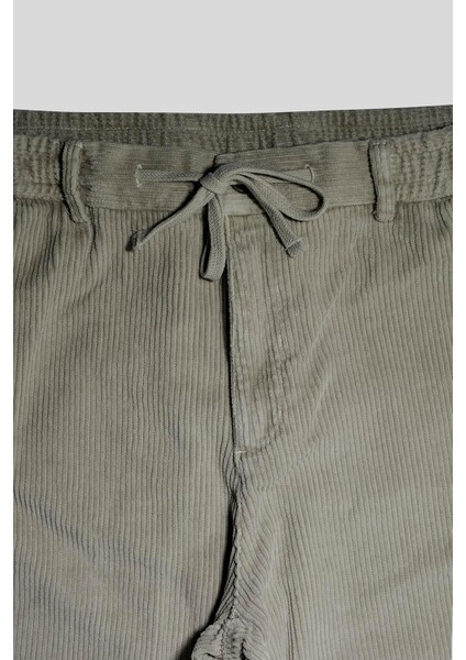 Pileli Cepli Kadife Dokulu Jogger Erkek Pantolon