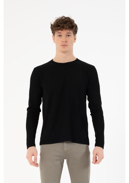 Bisiklet Yaka Slim Fit Erkek Kazak