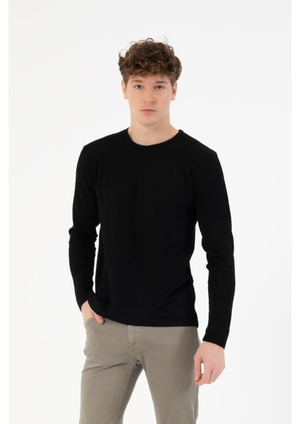 Bisiklet Yaka Slim Fit Erkek Kazak