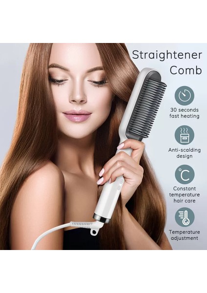 Saç Düzleştirici Demir Fırça Düz Saç Tarak 2'si 1 Arada Saç Düzleştirici Kıvırma Tarak Profesyonel Şekillendirici Fırça Saç Bigudi ve Düzleştirici Stil Erkekler ve Kadınlar (Yurt Dışından) fiyatları