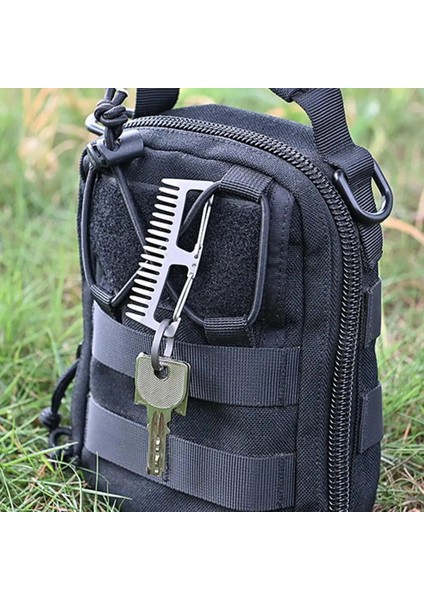 Faydalı Saç Fırçası Dayanıklı Taşınabilir Aşınmaya Dayanıklı Titanyum Bushcraft Cep Tarak Tarak Çok Fonksiyonlu (Yurt Dışından) indirimleri