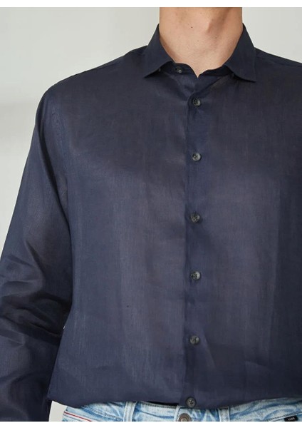 Gömlek Yaka %100 Keten Erkek Gömlek modelleri