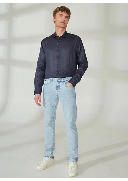 Gömlek Yaka %100 Keten Erkek Gömlek indirimleri